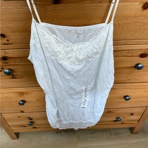 Indigo White Lace Chemise with Adjustable Straps